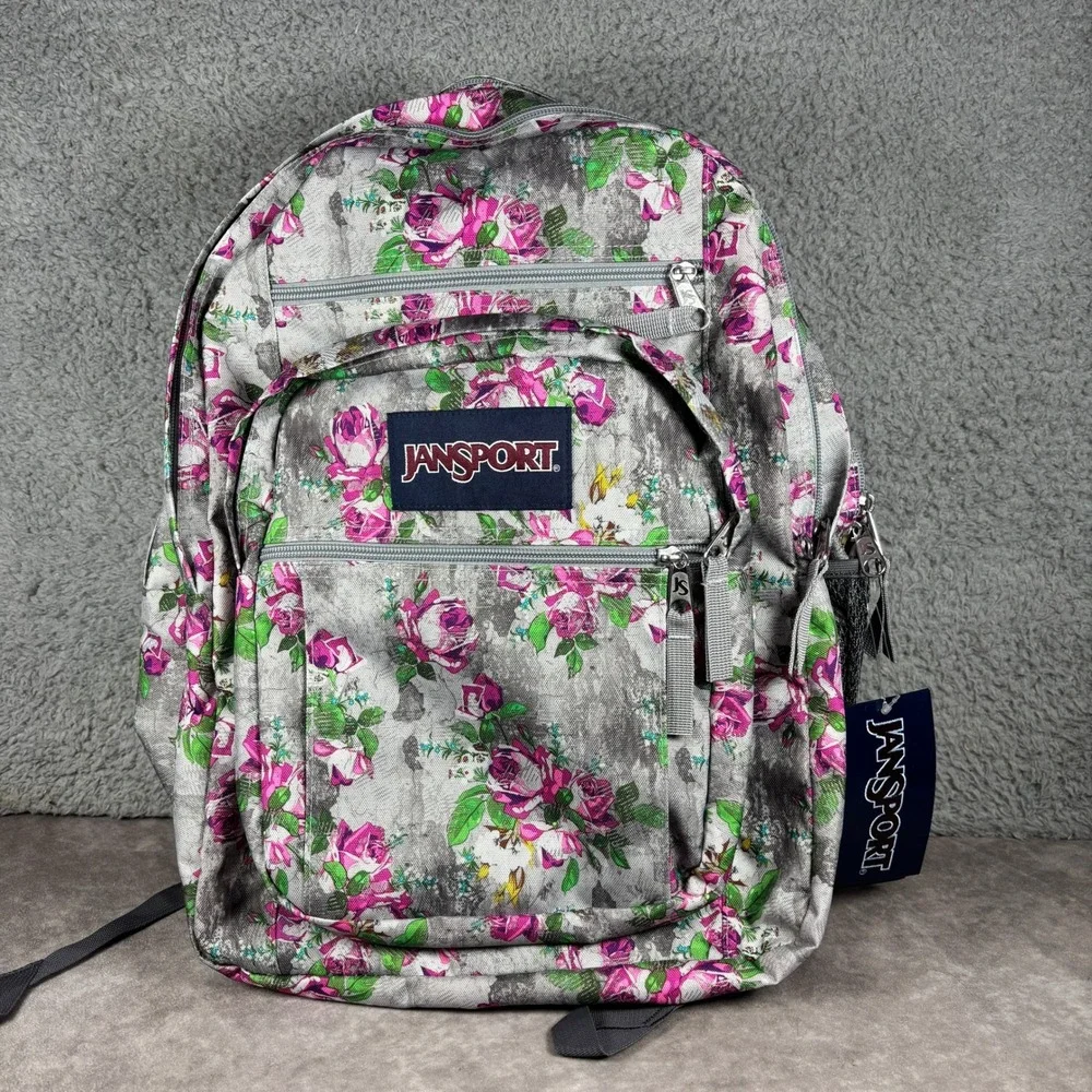 JanSport Backpack Unisex Large Multi Concrete Floral Big Student 34L JS00TDN70KL